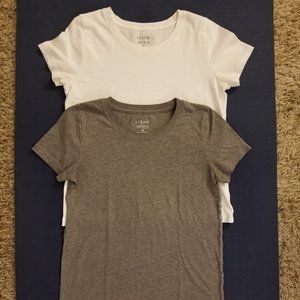 J. Crew Broken-In White and Gray T-shirt Bundle